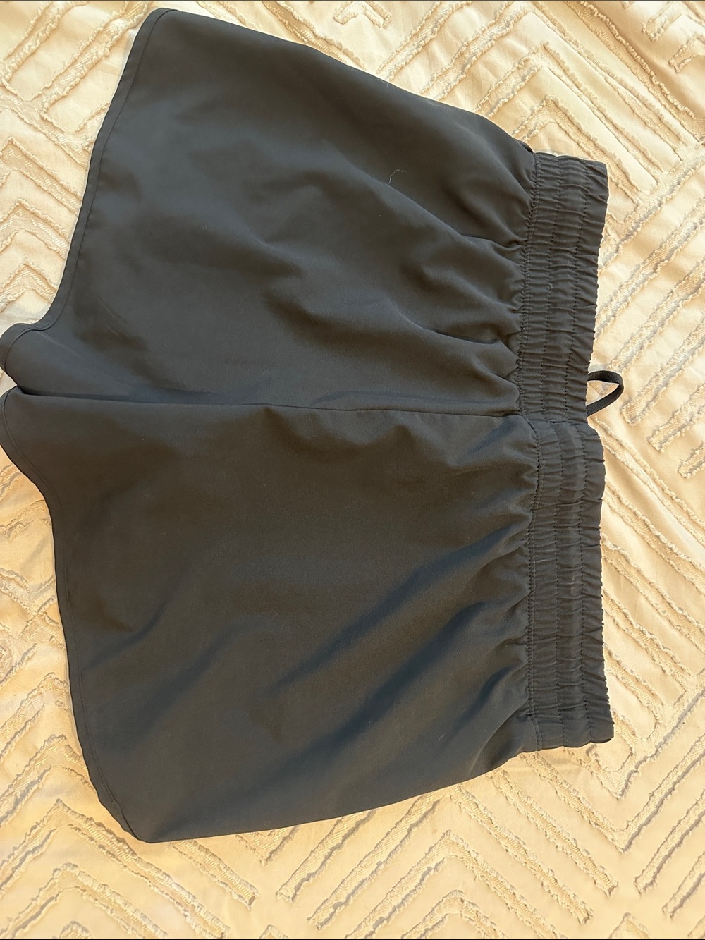 Women's Black Athletic Running Shorts with Elastic Drawcord Waist - Picture 3 of 5